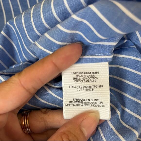 Joie Blue Stripe Boxy Button Down Top - Picture 9 of 9